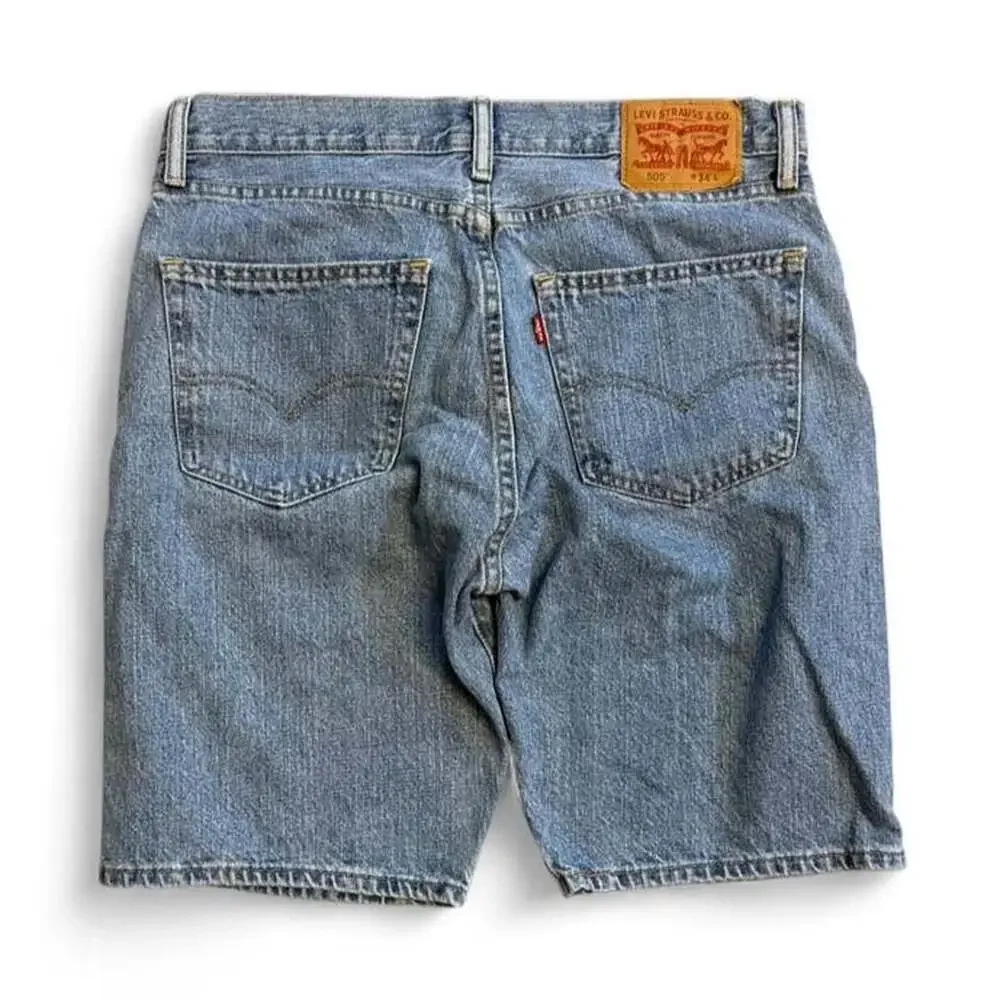 Levi's 505 Cut-Off Denim Shorts Jorts Light Wash Size 34